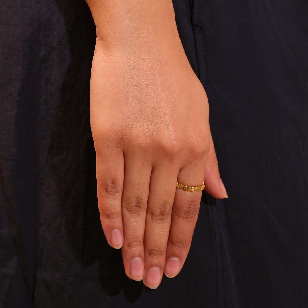 Fine Textured Contour Band Ring
