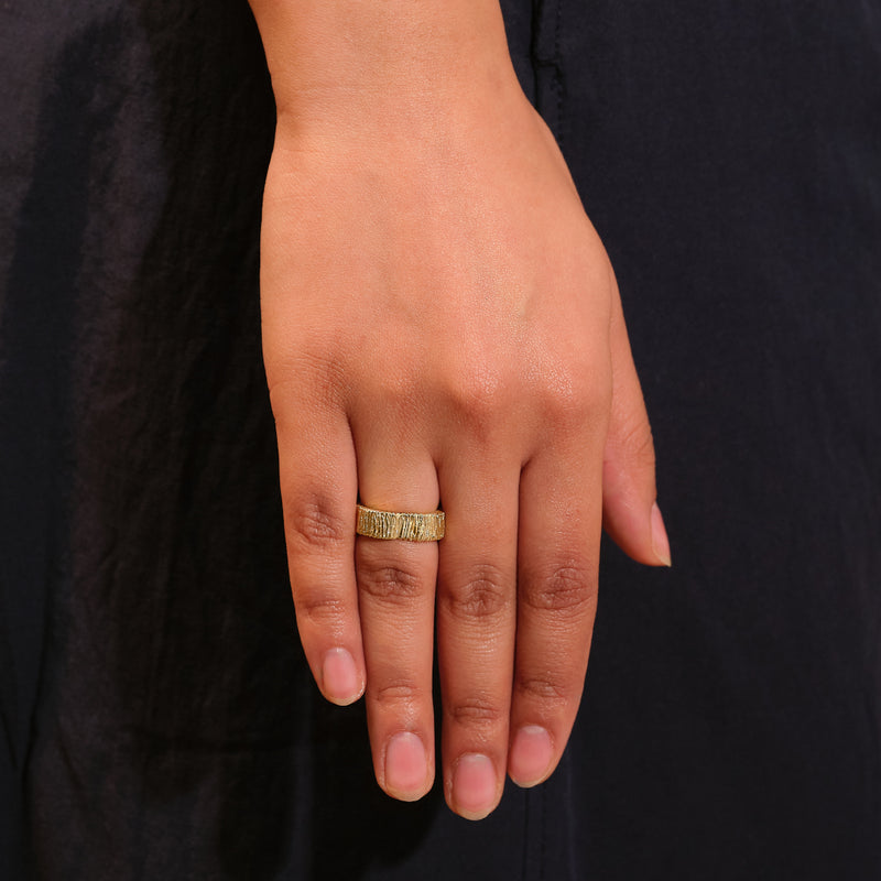Textured Contour Band Ring