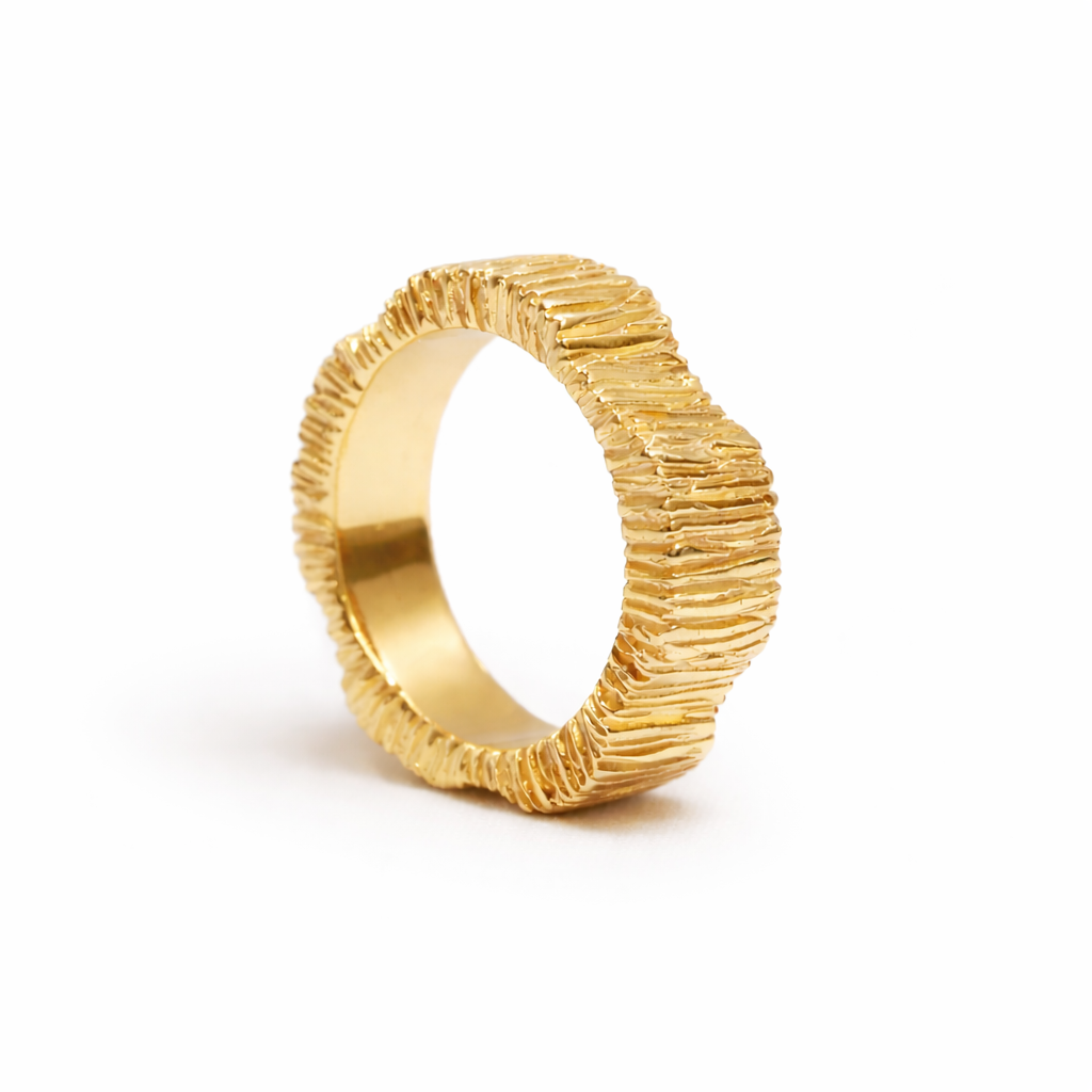 Textured Contour Band Ring