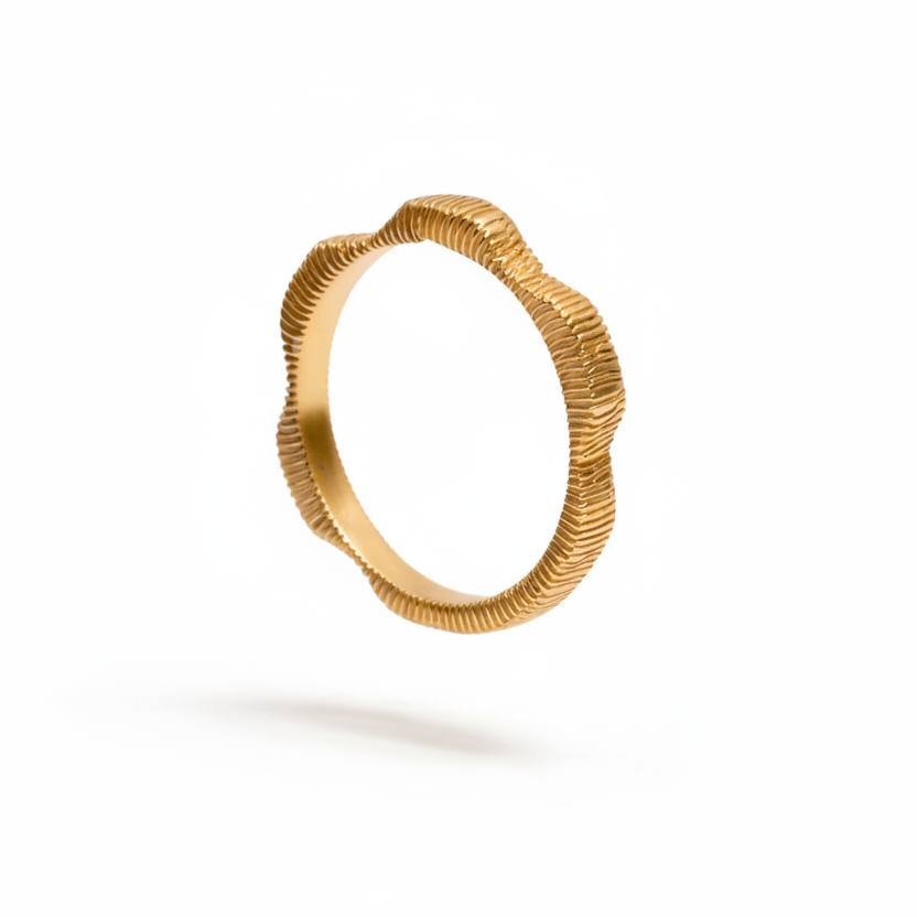 Fine Textured Contour Band Ring